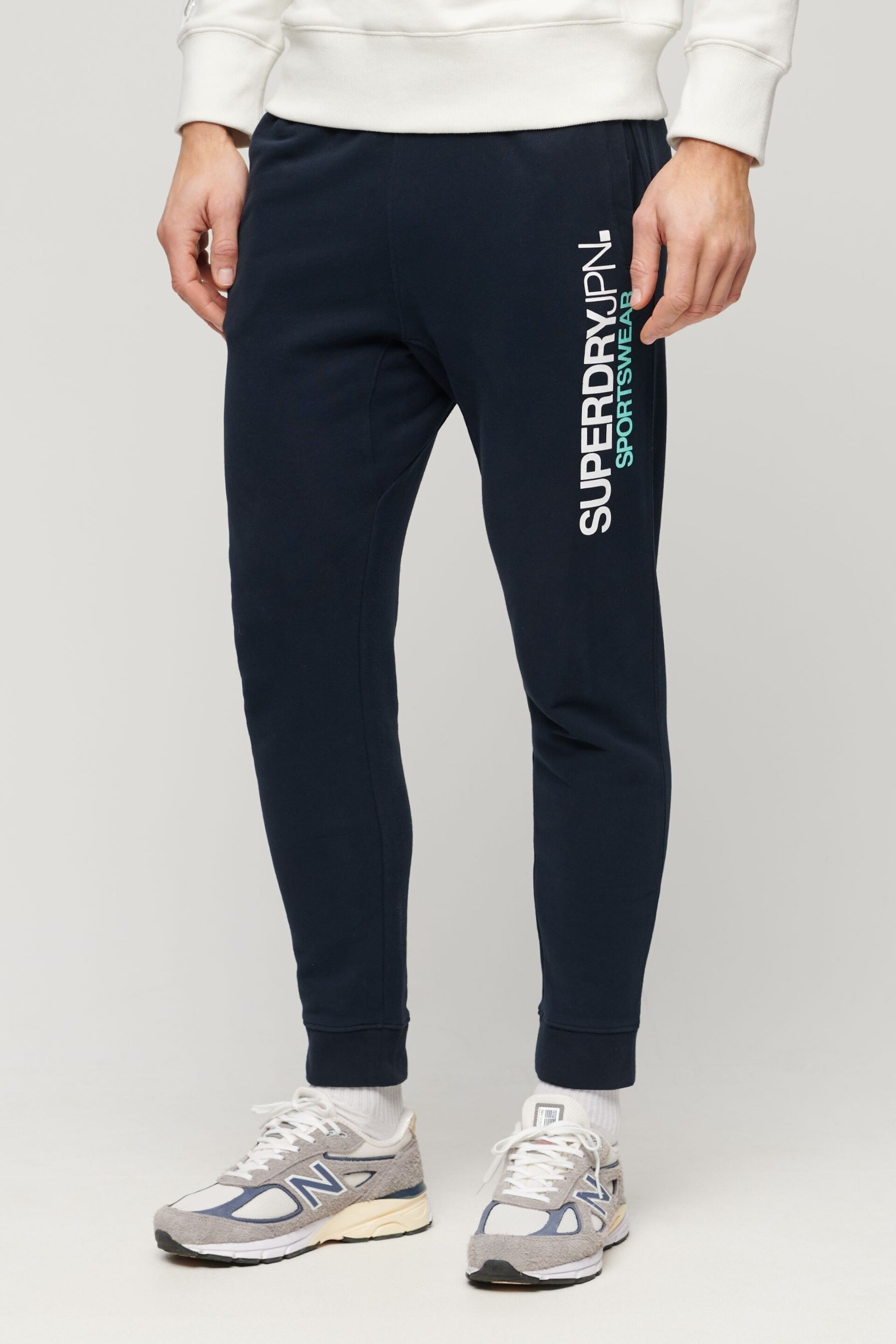 Superdry Blue Sportswear Logo Tapered Joggers - Image 1 of 6