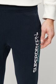 Superdry Blue Sportswear Logo Tapered Joggers - Image 4 of 6