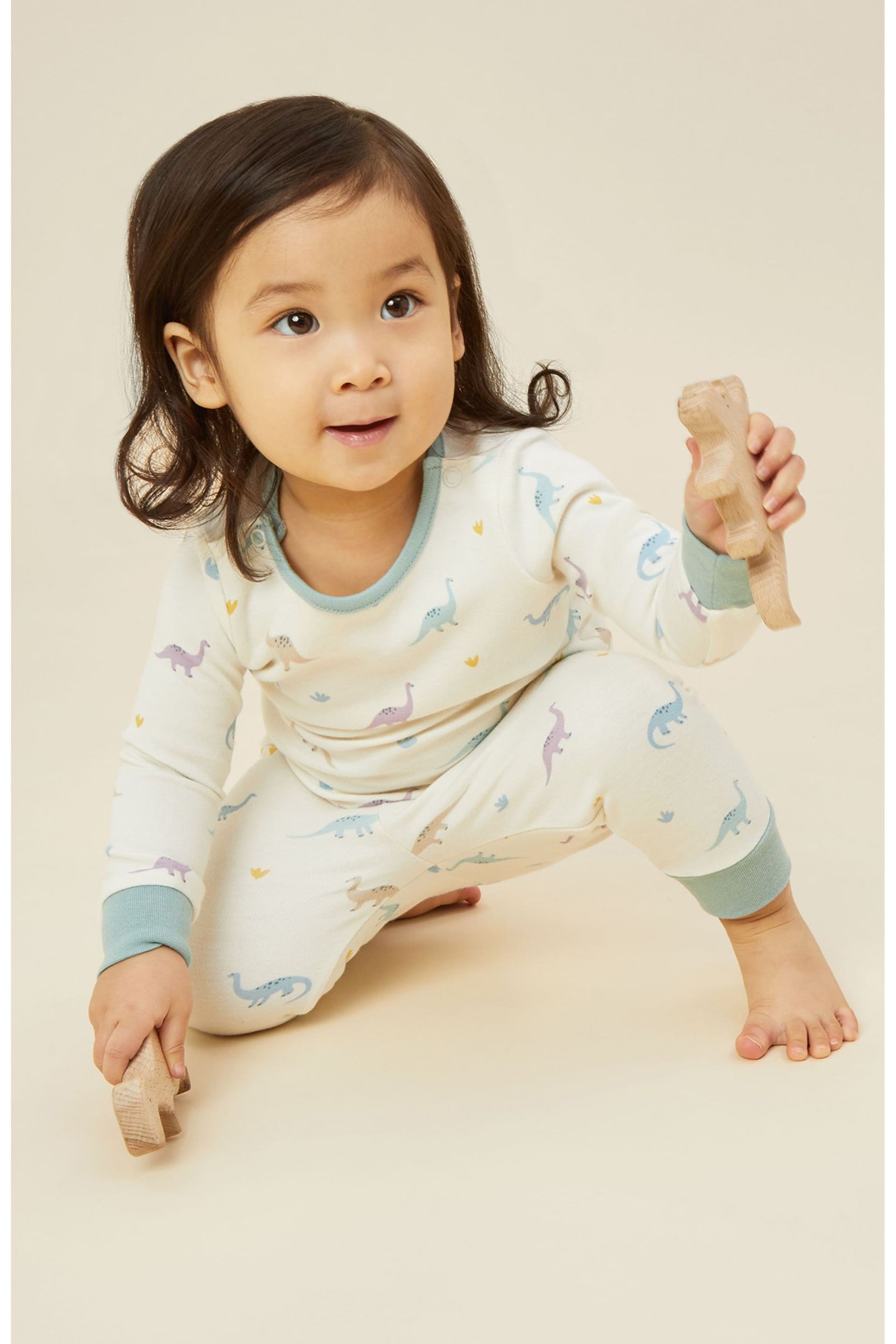MORI Cream Organic Cotton & Bamboo Long Sleeve Pyjamas - Image 1 of 7