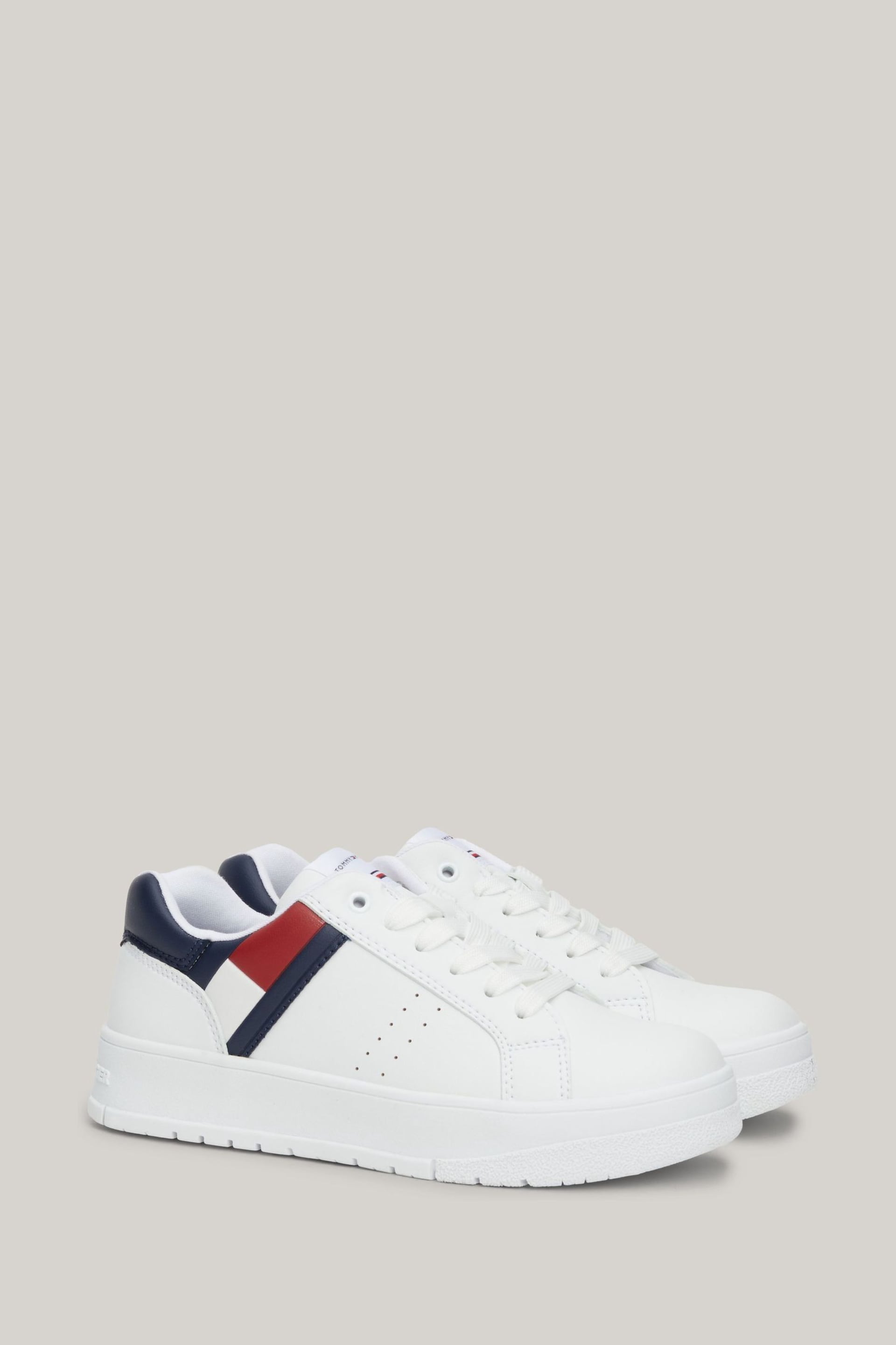 Tommy Hilfiger Flag Low Cut Lace-up White Sneakers - Image 1 of 5