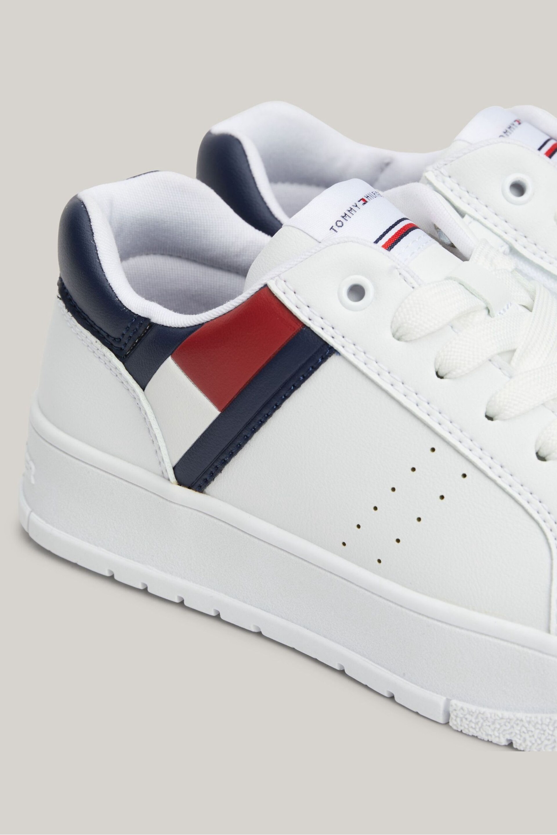 Tommy Hilfiger Flag Low Cut Lace-up White Sneakers - Image 3 of 5