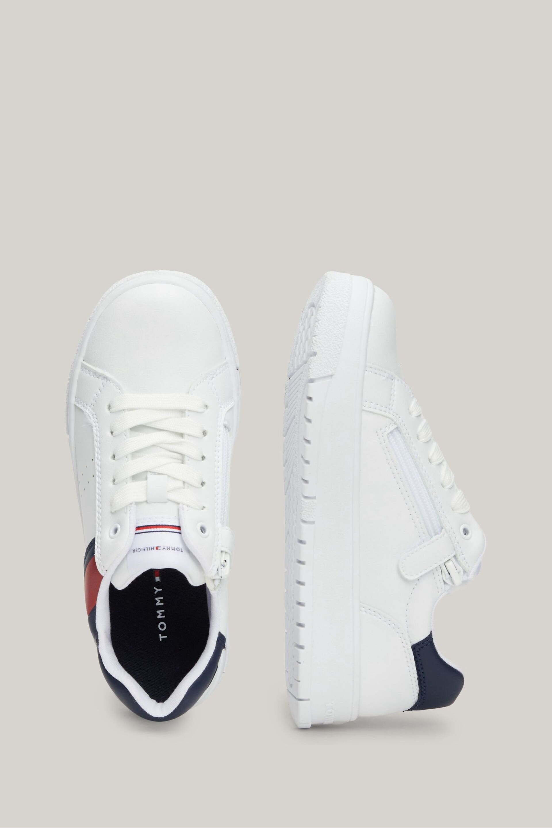 Tommy Hilfiger Flag Low Cut Lace-up White Sneakers - Image 4 of 5