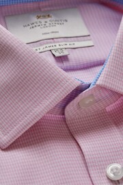 Hawes & Curtis Slim Non-Iron Dogtooth White Shirt With Contrast Detail - Image 3 of 3