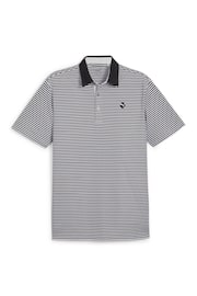 Puma Black Pure Stripe Golf Mens Polo Shirt - Image 1 of 2