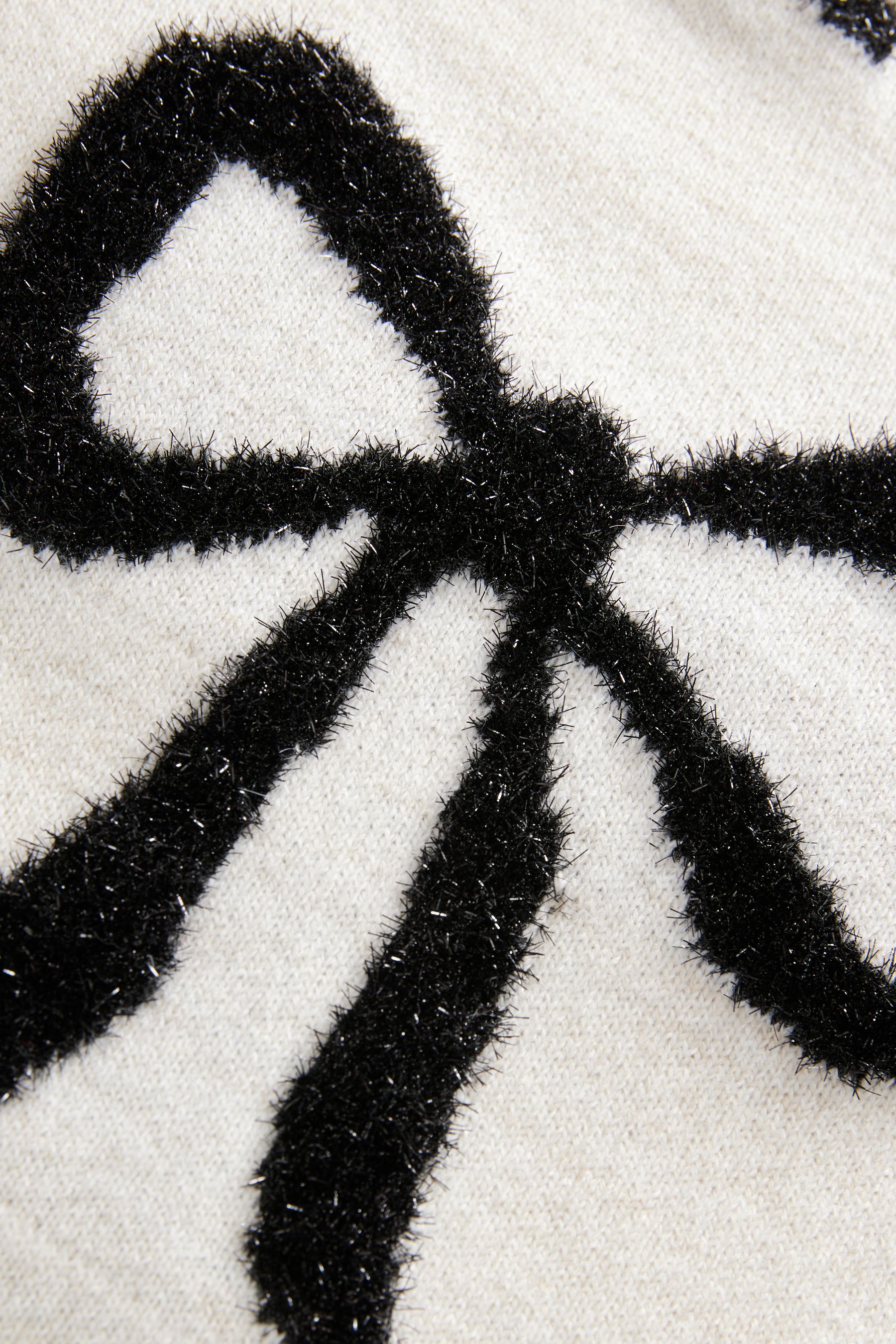 Buy White and Black Tinsel Bow Knitted Christmas Jumper from Next Canada