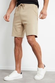 Threadbare Stone Basic Fleece Shorts - Image 1 of 4