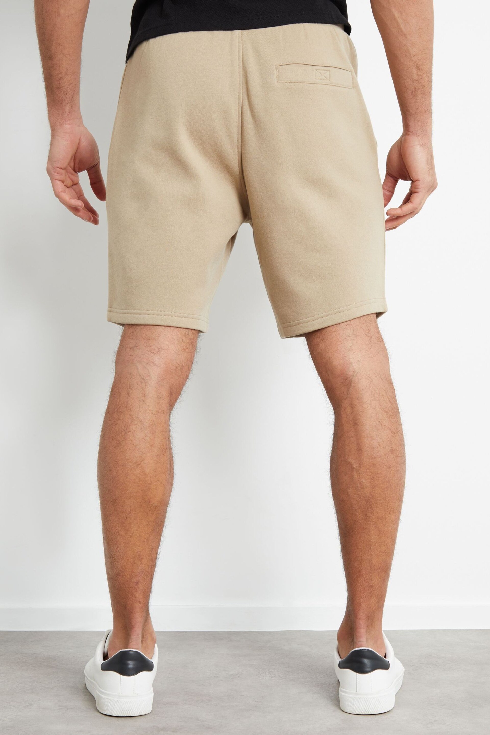 Threadbare Stone Basic Fleece Shorts - Image 2 of 4