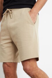 Threadbare Stone Basic Fleece Shorts - Image 4 of 4