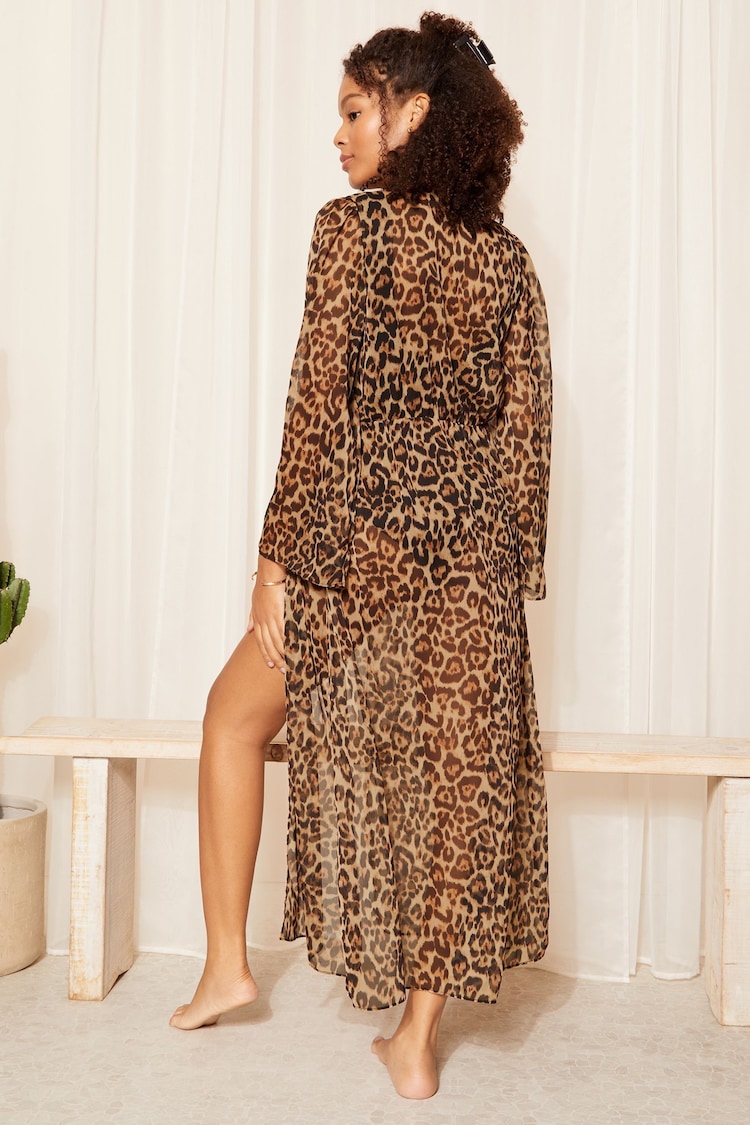 Friends Like These Brown Kaftan Maxi With Belt - Image 4 of 4