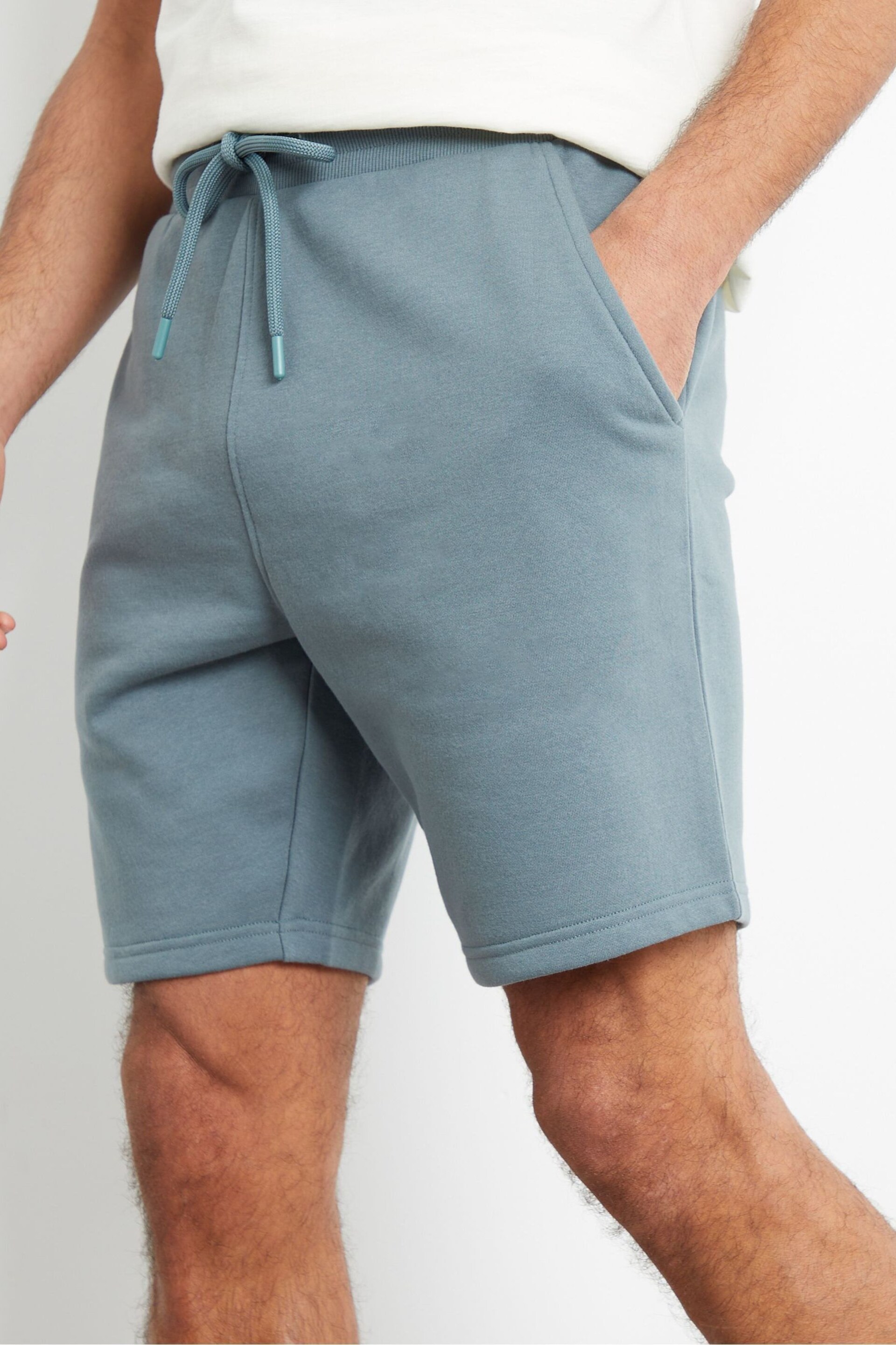 Threadbare Dark Grey Basic Fleece Shorts - Image 4 of 4