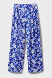 Crew Clothing Company Blue Floral Cotton Relaxed Casual Trousers - Image 4 of 4