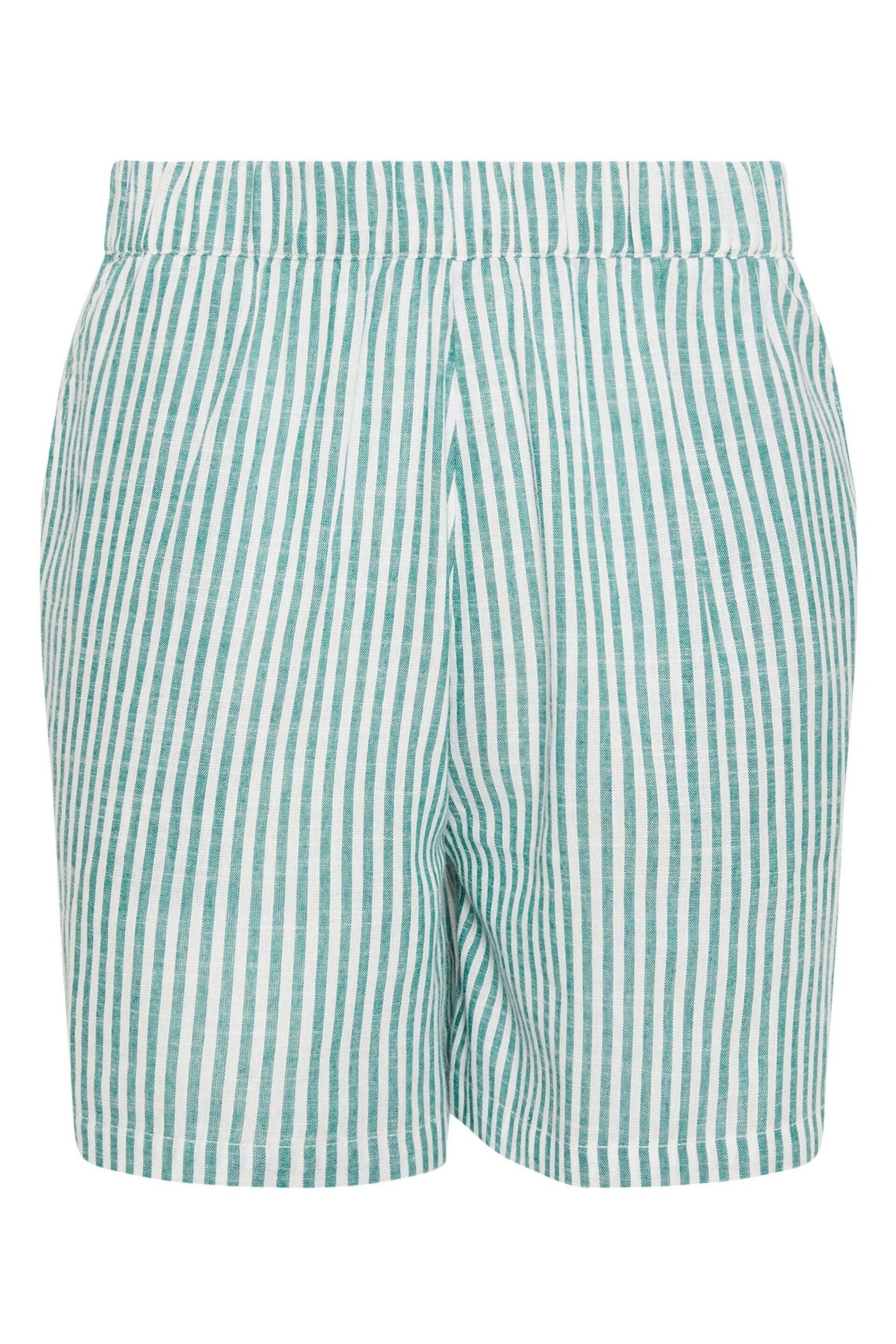 Long Tall Sally Green Stripe Elasticated Waist Shorts - Image 6 of 6