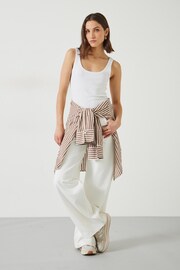 Hush White Seth Low Scoop Ribbed Vest - Image 2 of 4