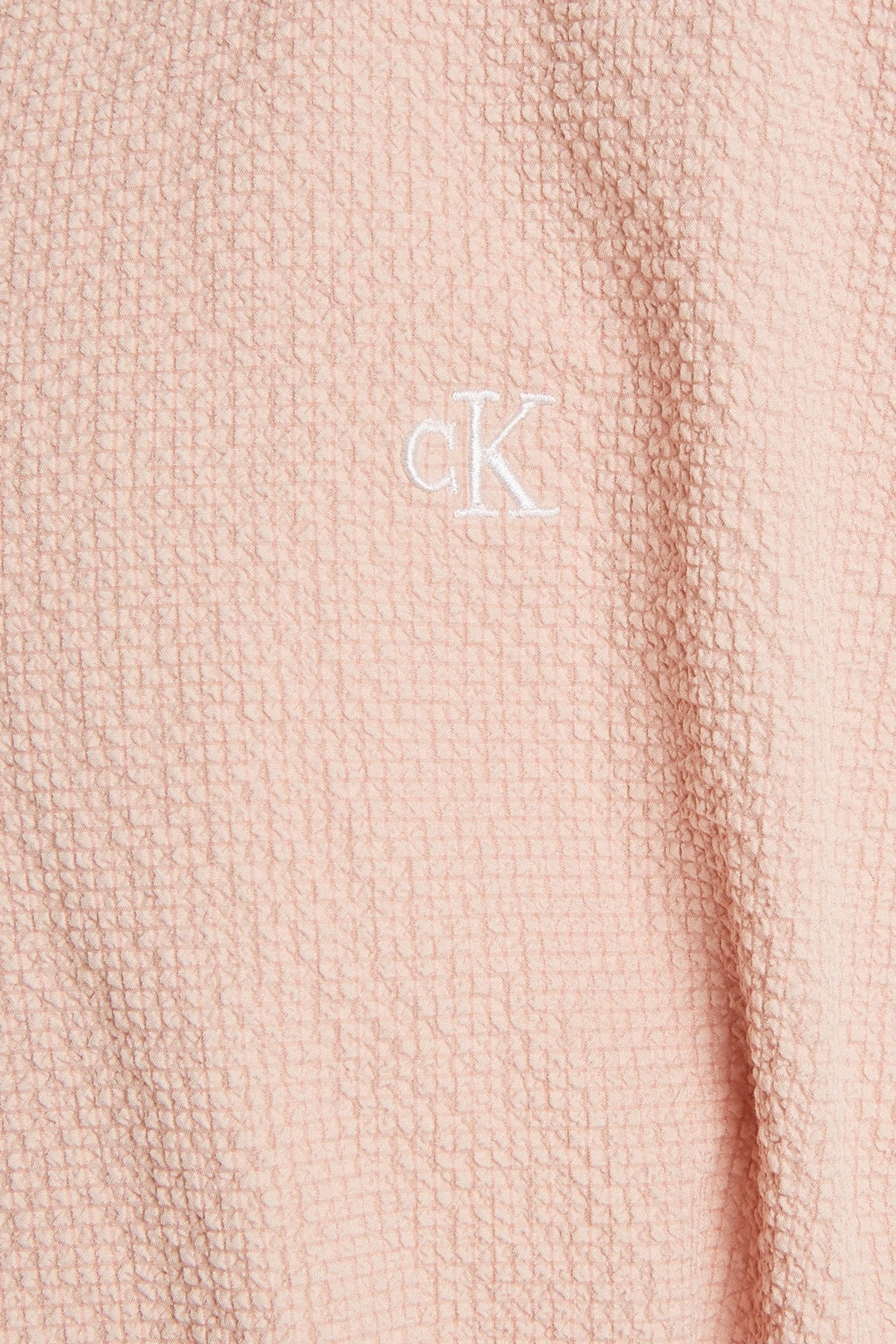 Calvin Klein Cream Baby Seersucker Fit Flare Dress - Image 6 of 6