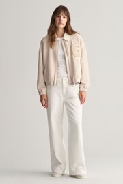 GANT Cream Textured Varsity Jacket - Image 3 of 8