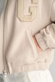 GANT Cream Textured Varsity Jacket - Image 5 of 8