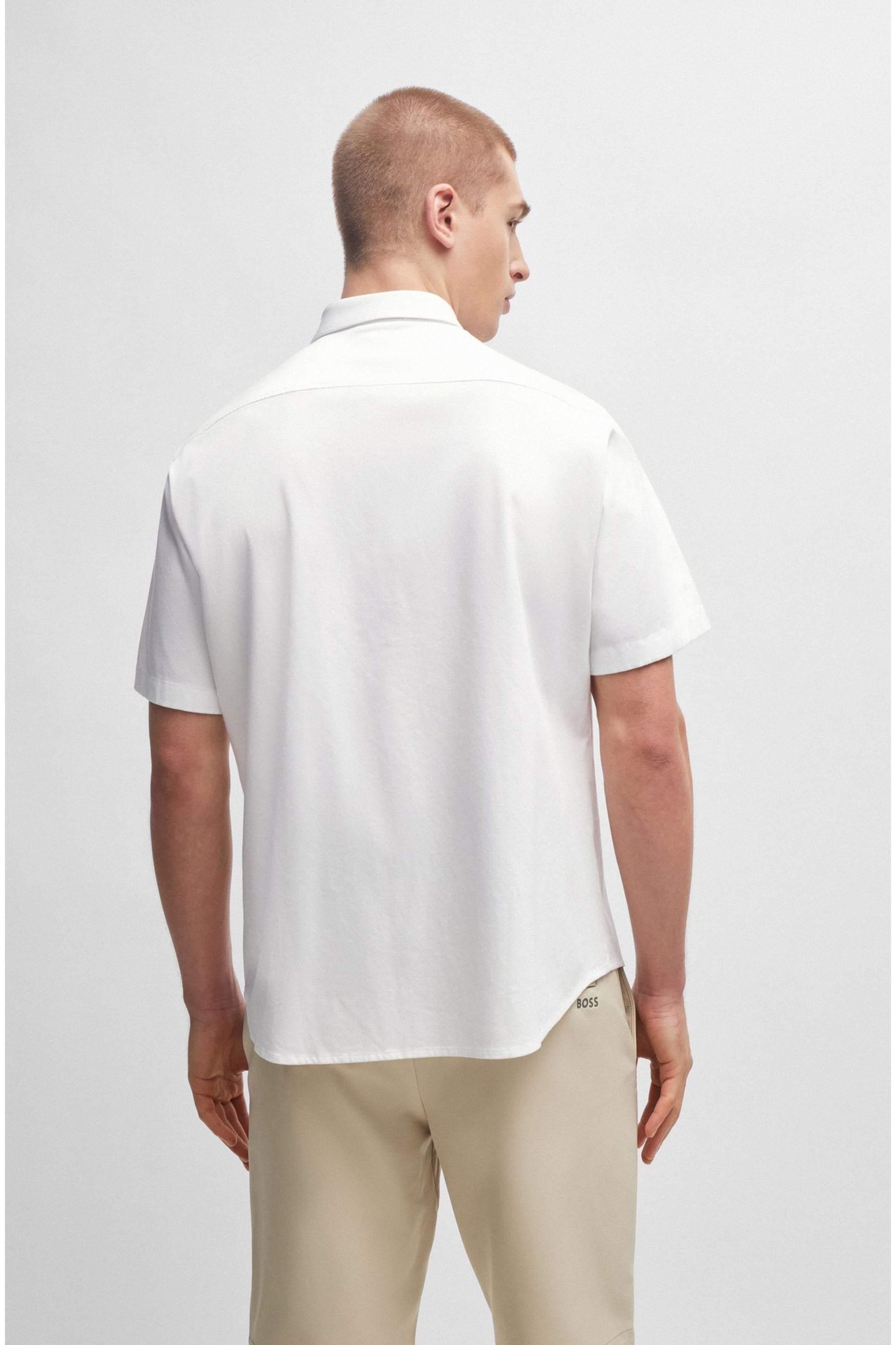 BOSS White Regular-Fit Shirt in Cotton Piqué Jersey - Image 2 of 6