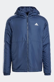 adidas Terrex Navy Essentials 3-Stripes Insulated Hooded Jacket - Image 6 of 7