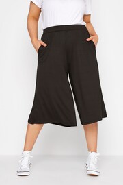 Yours Curve Black Jersey Culottes - Image 1 of 3