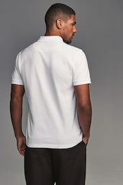 White Regular Fit Smart Quarter Zip 100% Cotton Polo Shirt - Image 3 of 8