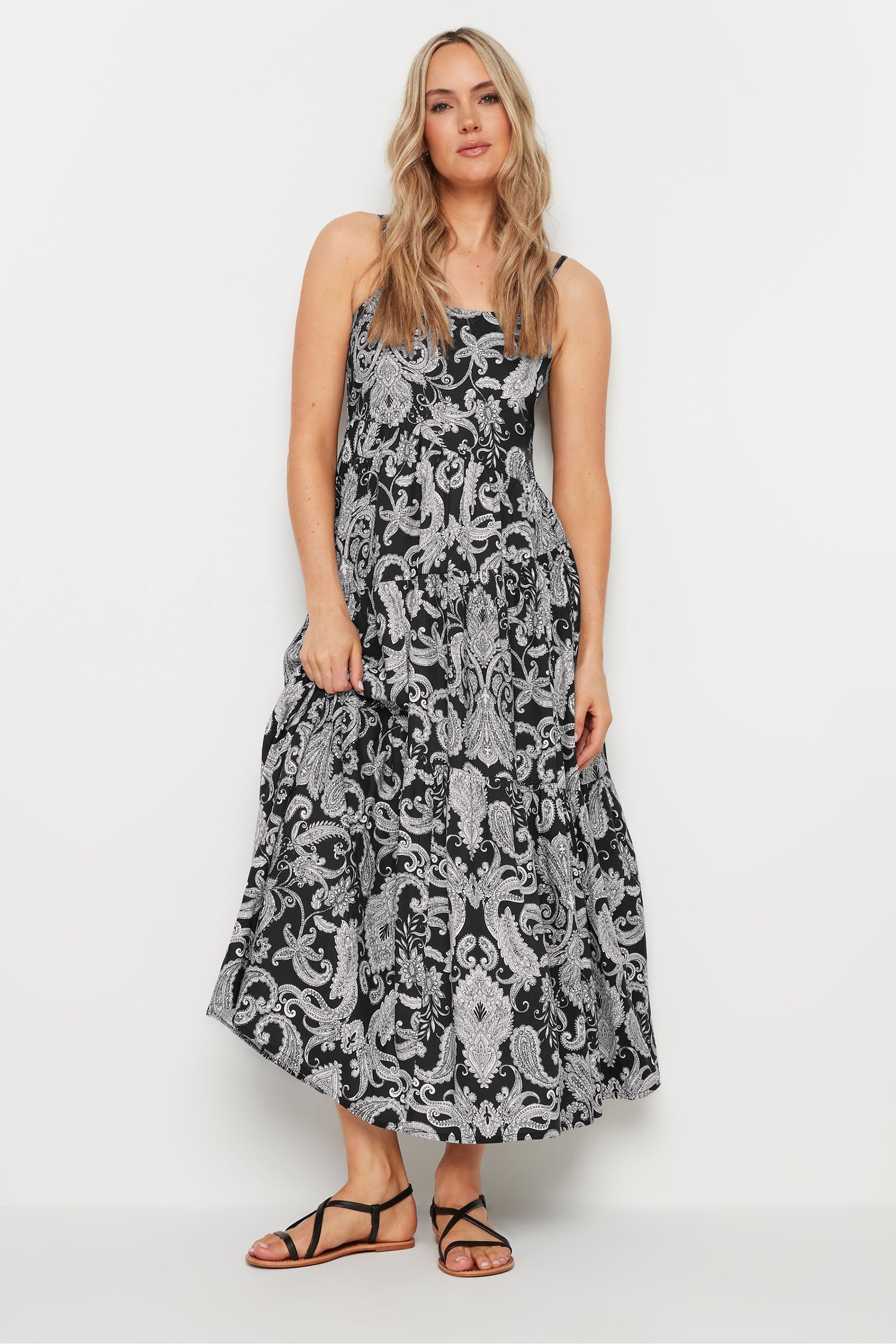 Long Tall Sally Black Paisley Print Strappy Maxi Dress