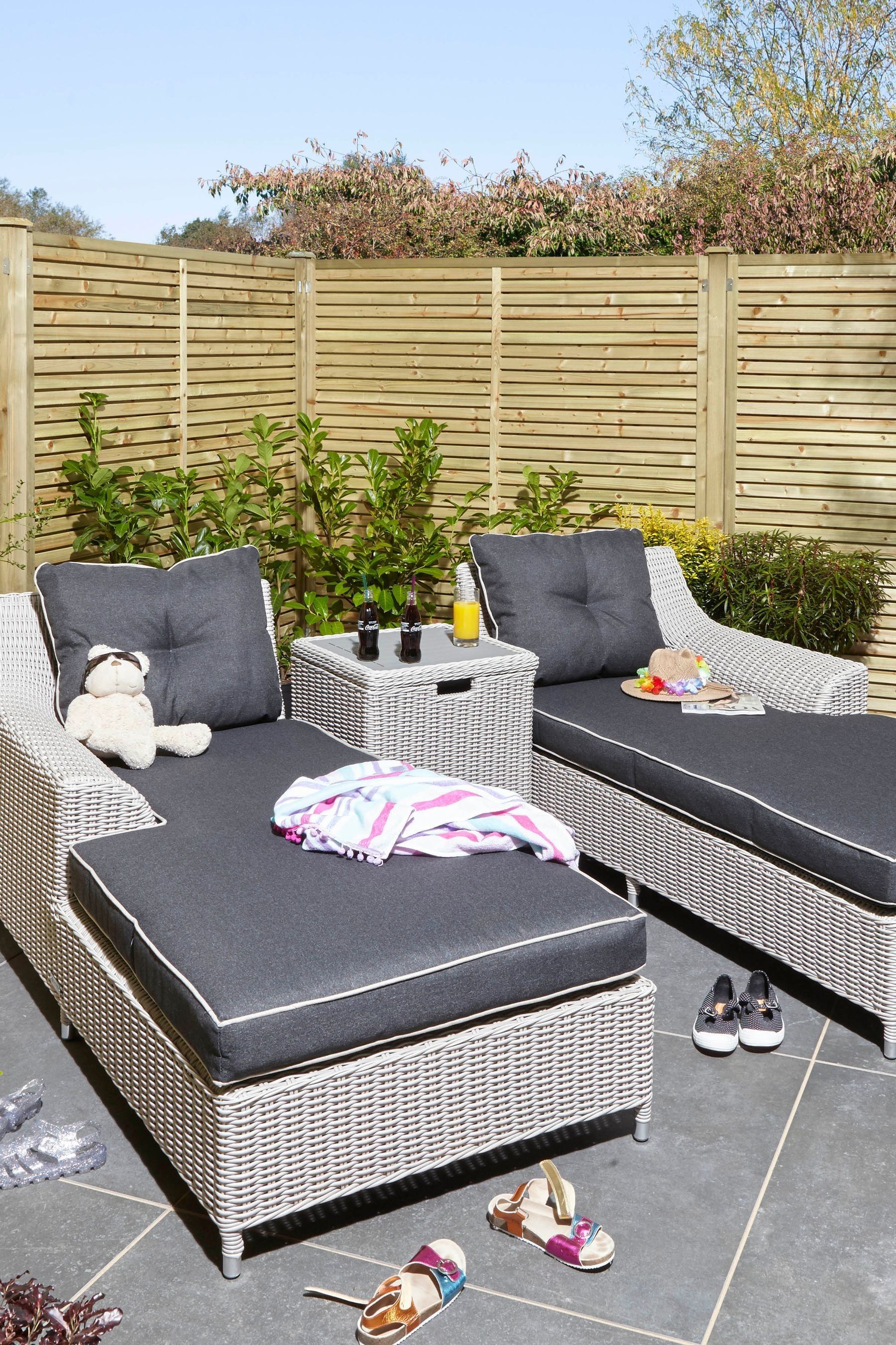 Buy Rowlinson Grey Prestbury Garden Twin Sun Lounger from the Next UK online shop