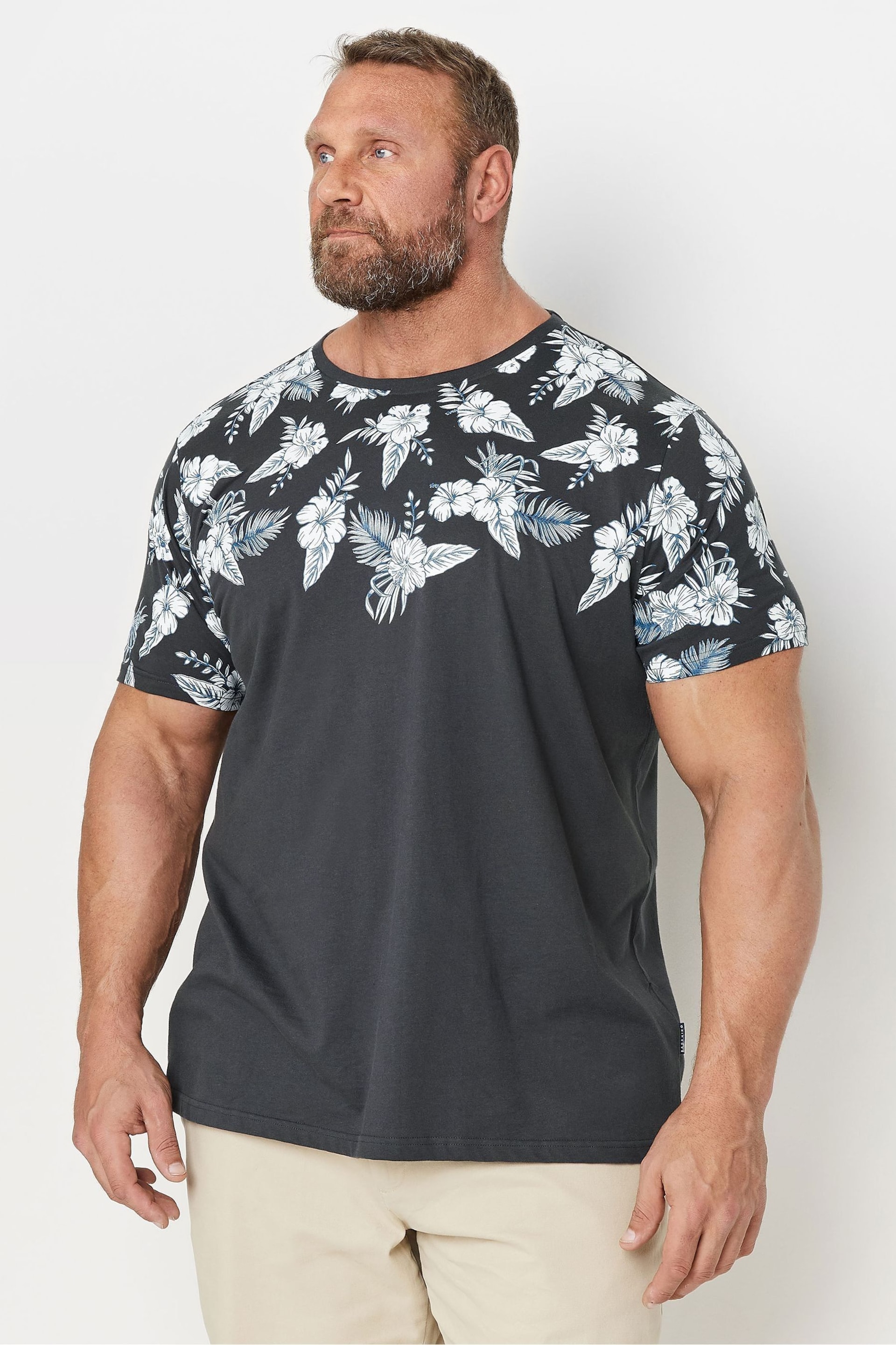 BadRhino Big & Tall Grey Border T-Shirt - Image 1 of 3