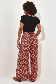 Joe Browns Red Summer Geometric Wide Leg Trousers - Image 4 of 5