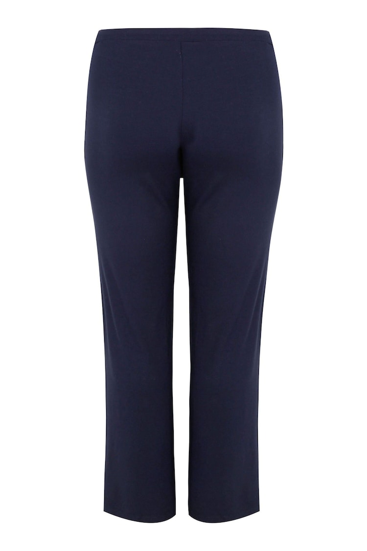 Yours Curve Blue Wide Leg Pull On Stretch Jersey Yoga Pant - Image 4 of 4