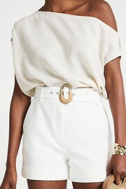 River Island White Belted Roll Hem Shorts - Image 4 of 4