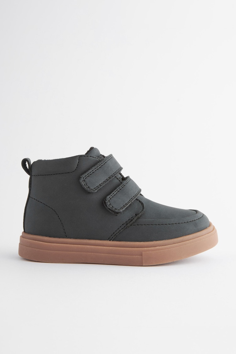 Black with Gum Sole Wide Fit (G) Warm Lined Touch Fastening Boots - Image 2 of 6