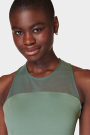 Sweaty Betty Cool Forest Green Power Illusion Workout Bra Tank Top - Image 5 of 7