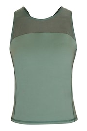 Sweaty Betty Cool Forest Green Power Illusion Workout Bra Tank Top - Image 7 of 7