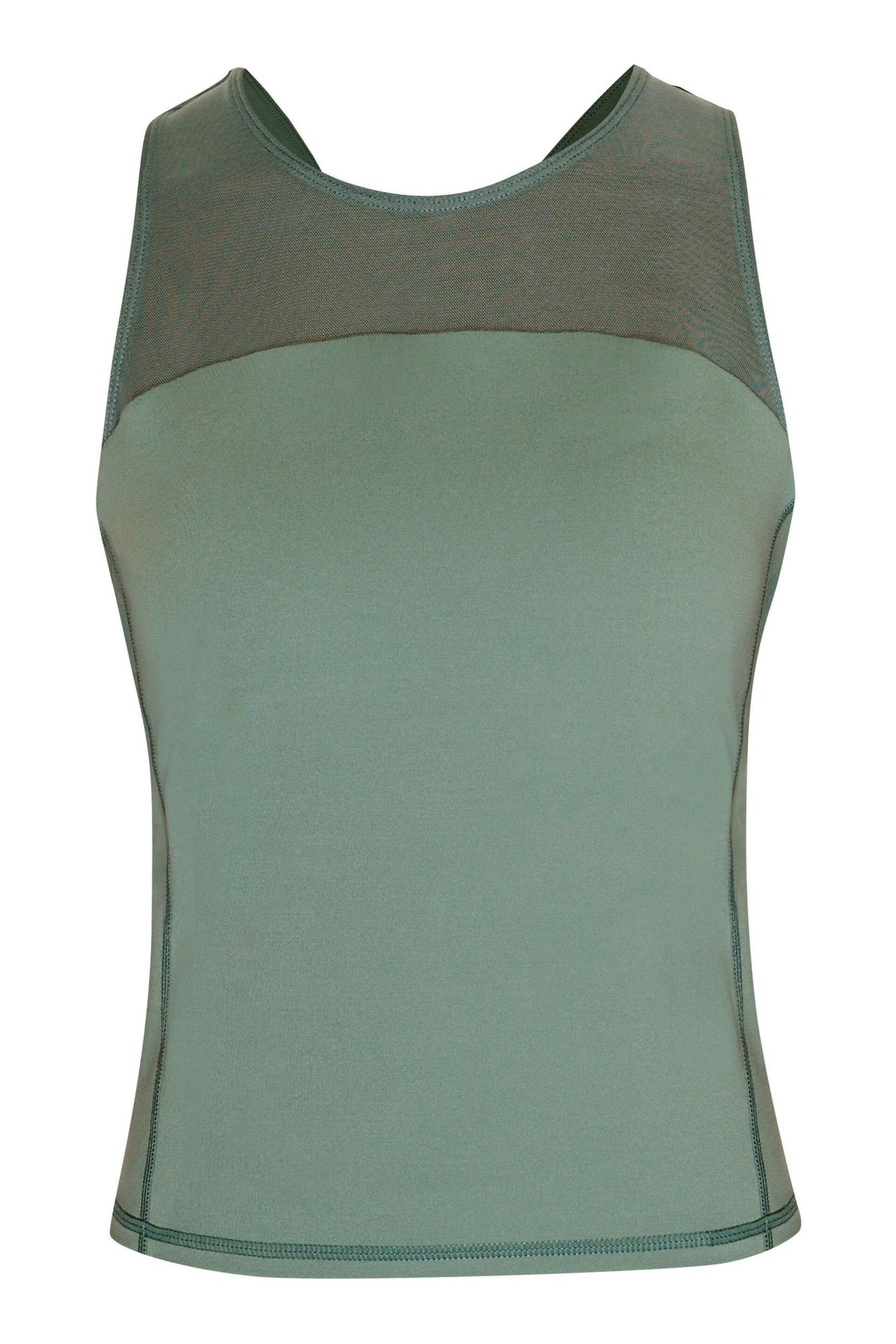 Sweaty Betty Cool Forest Green Power Illusion Workout Bra Tank Top - Image 7 of 7