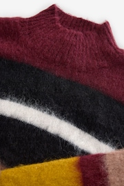 Burgundy Stripe Soft Touch Brushed Knit Jumper with Wool - Image 6 of 7