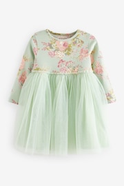 Green Long Sleeve Mesh Dress (3mths-7yrs) - Image 6 of 10