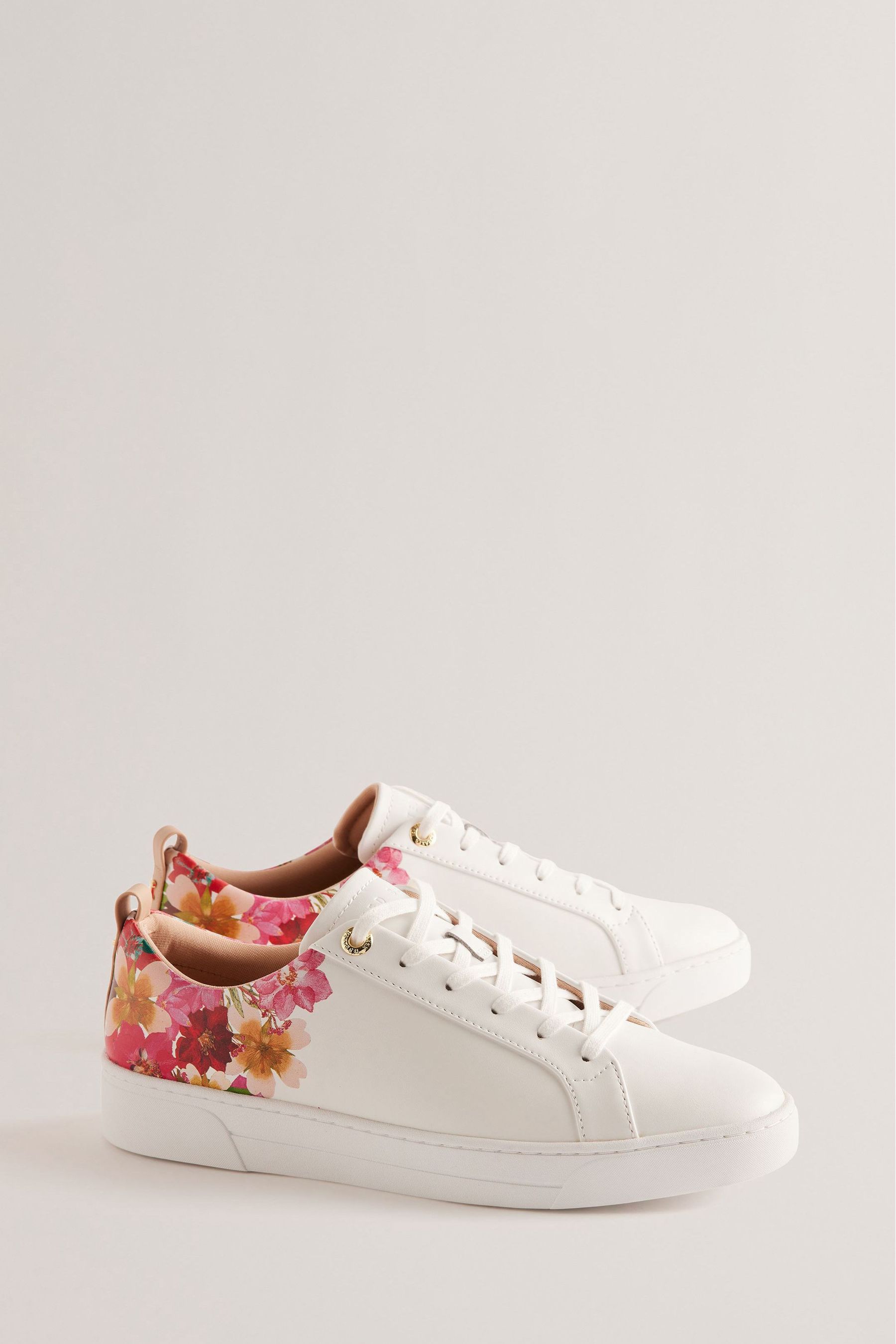 Buy Ted Baker White Floral Printed Alissn Cupsole Trainers from Next Luxembourg