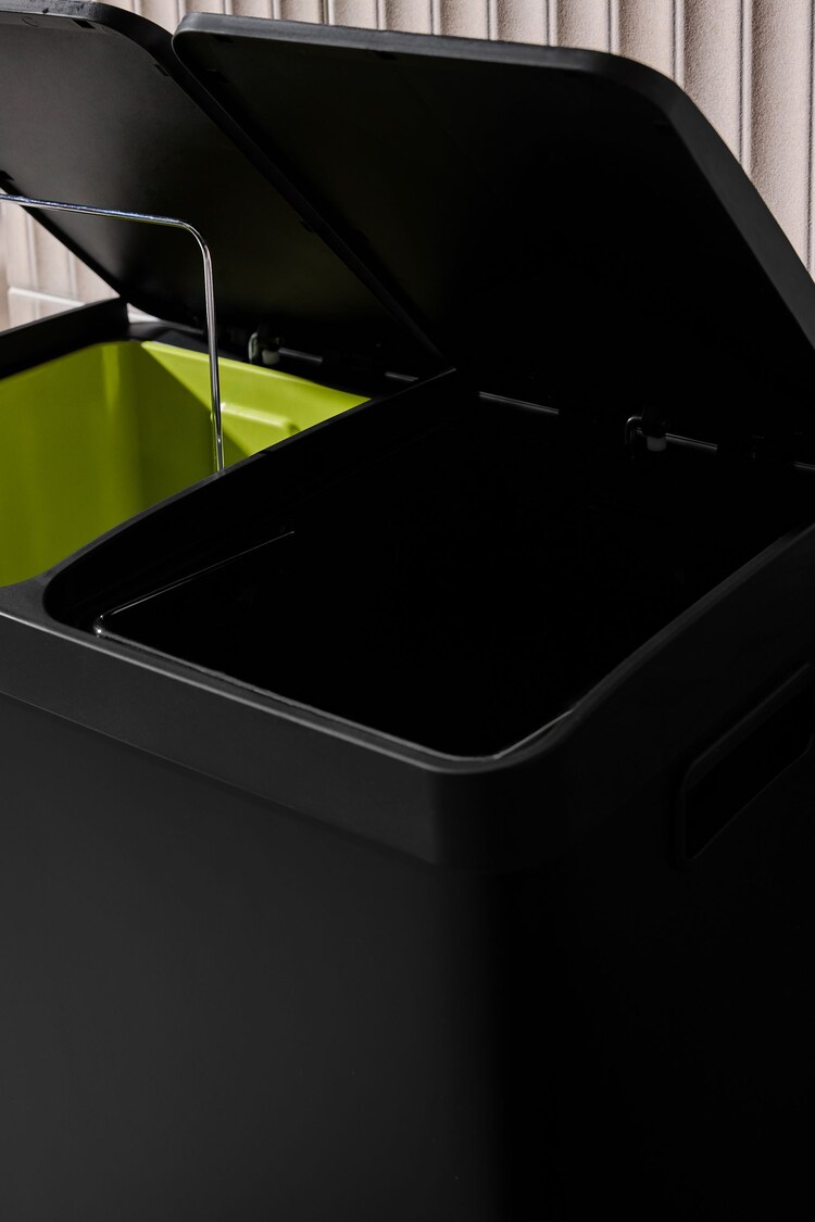 Buy Black 60 Litre 2 Section Recycling and Waste Colter Bin