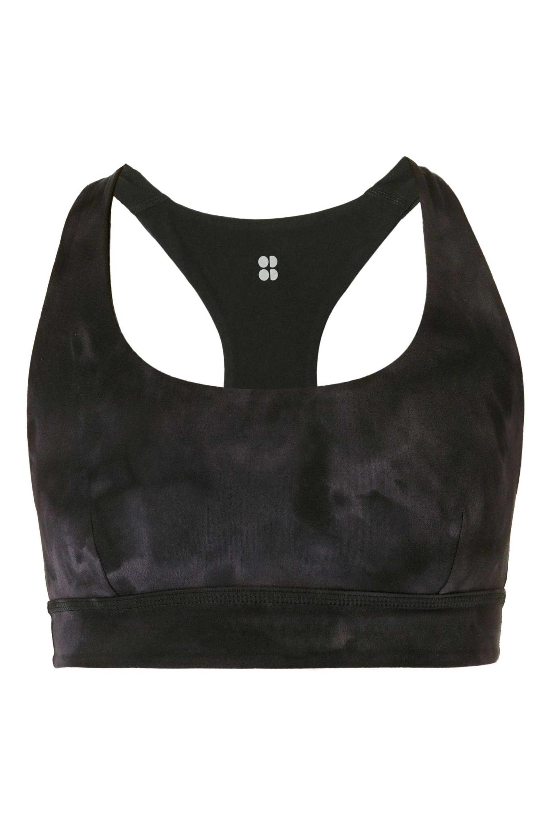 Sweaty Betty Black Spray Dye Print Super Soft Reversible Bra - Image 4 of 7