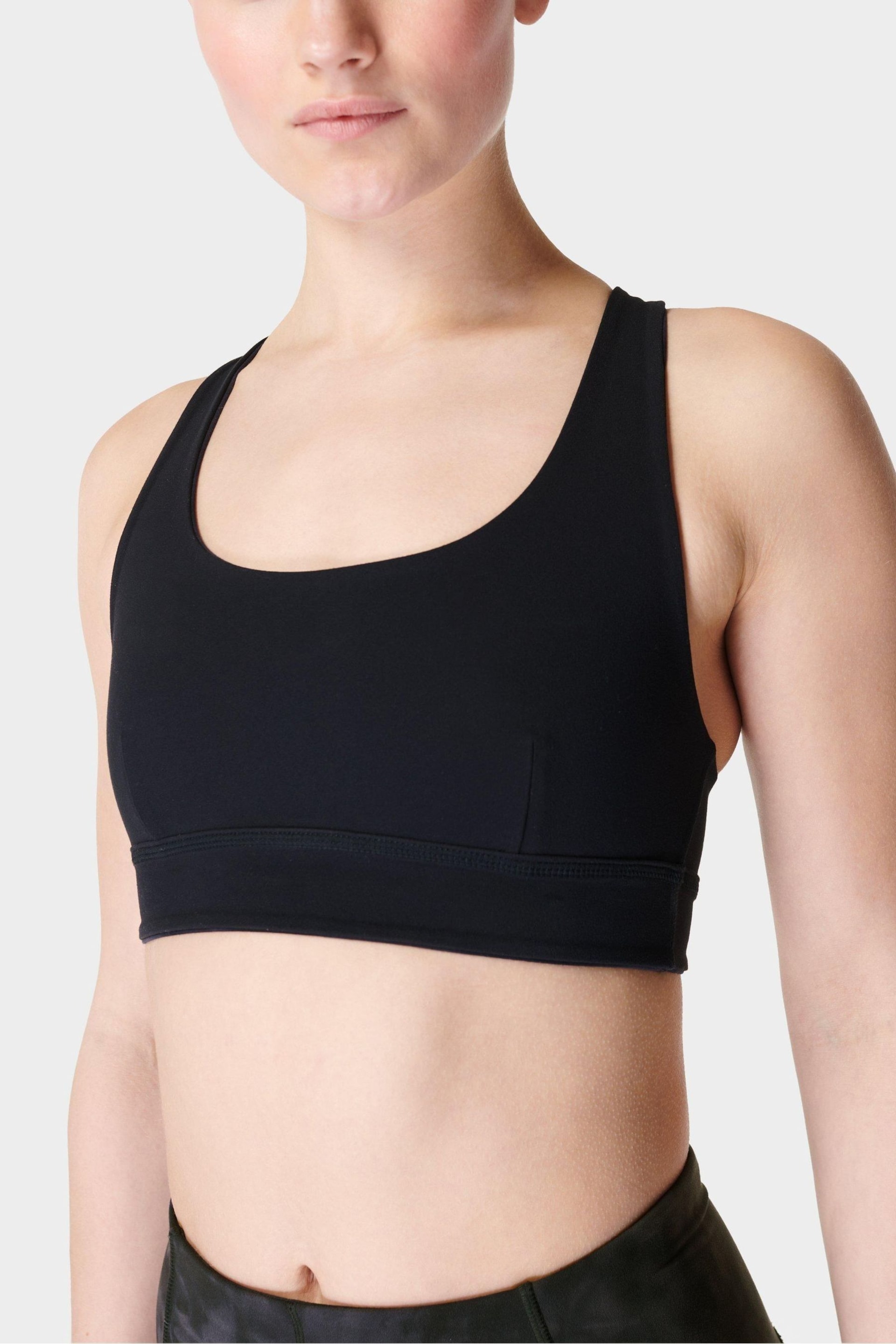 Sweaty Betty Black Spray Dye Print Super Soft Reversible Bra - Image 5 of 7