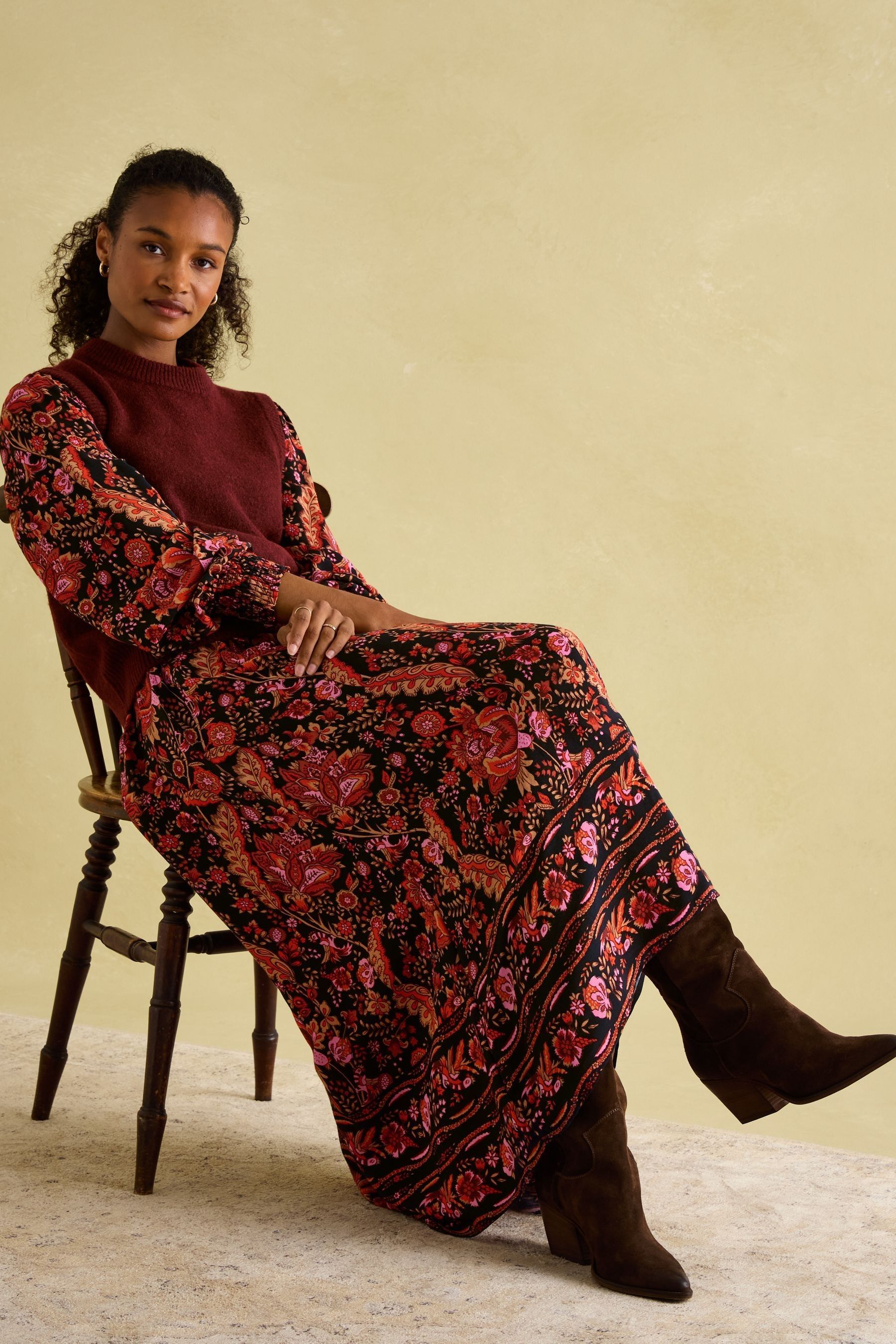 Joules navy floral dress cheap