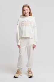 Jack Wills Girls Huntston Loose Fit White Joggers - Image 1 of 7