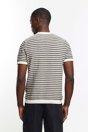 River Island Brown/White Short Sleeve Stripe Knit T-Shirt - Image 2 of 4