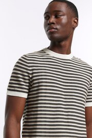 River Island Brown/White Short Sleeve Stripe Knit T-Shirt - Image 4 of 4