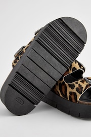 Animal Forever Comfort® Leather Double Buckle Flatform Sandals - Image 8 of 8