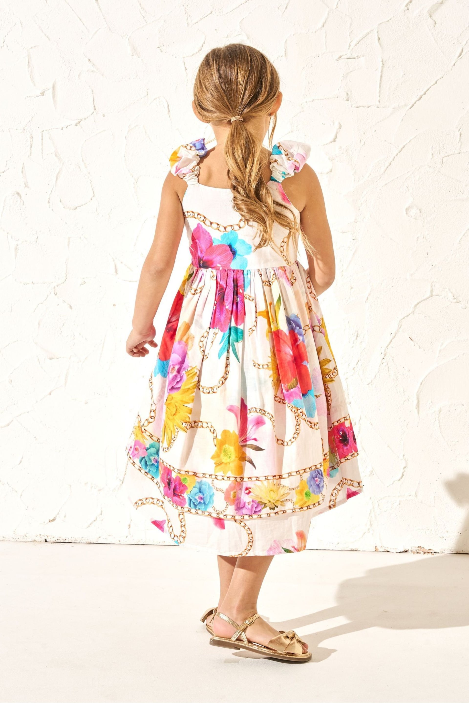 Angel & Rocket White Multi Katie Tiered Print Dress - Image 2 of 6