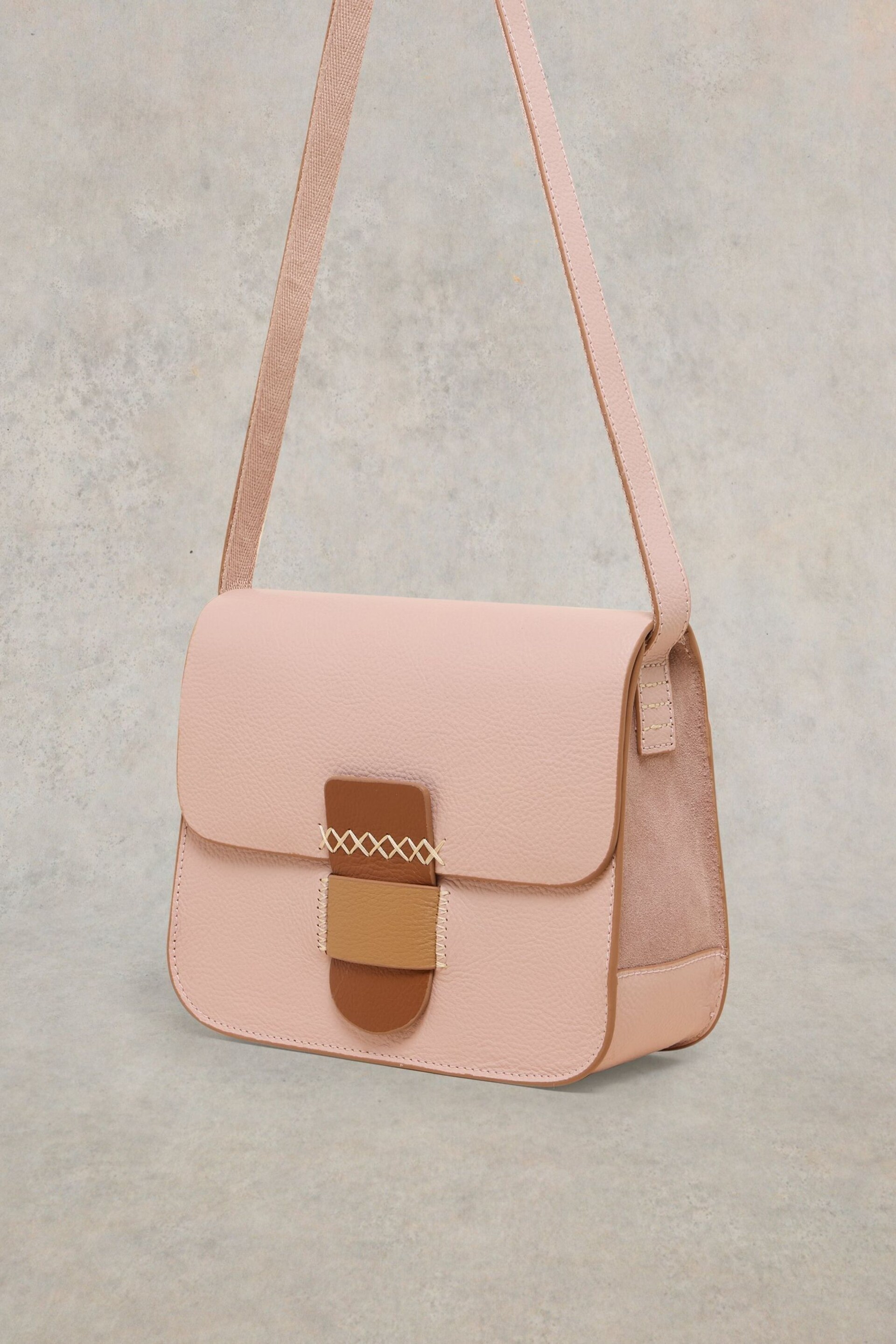 White Stuff Pink Evie Leather Satchel Bag - Image 3 of 4