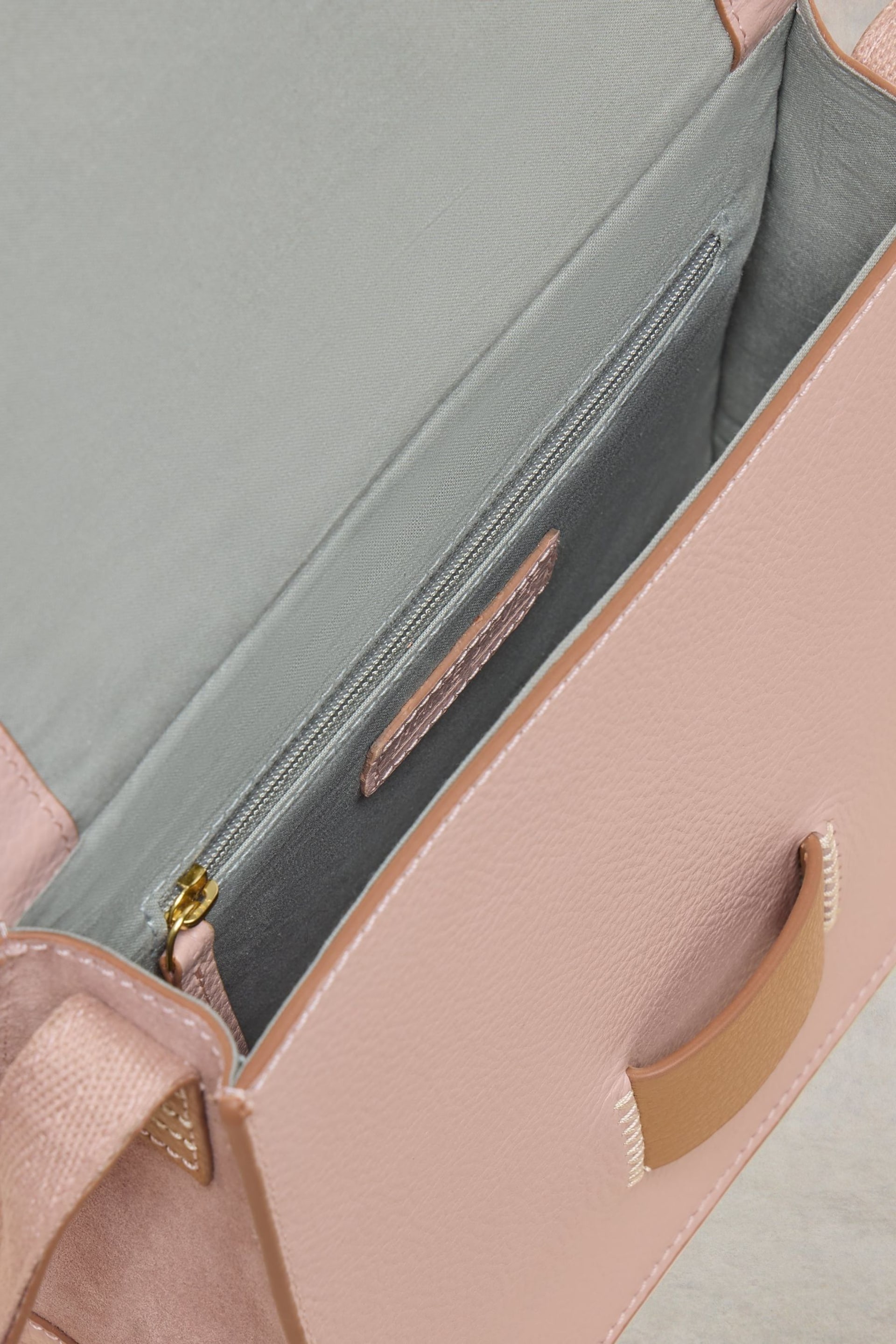 White Stuff Pink Evie Leather Satchel Bag - Image 4 of 4