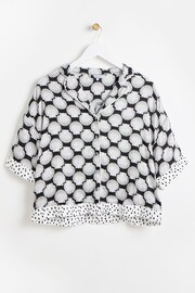 Oliver Bonas Black Shells Top and Shorts Pyjamas Set - Image 4 of 8