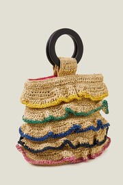 Accessorize Natural Ruffle Straw HandHeld Bag - Image 2 of 3